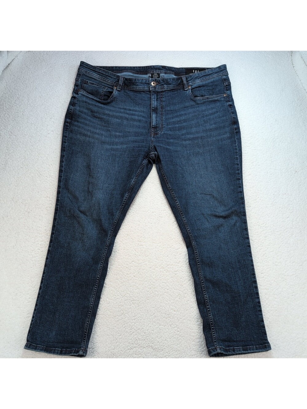 The Perfect Jean NYC Men's 42x28 Skinny Fit Blue Jeans Beige Straight Stretch